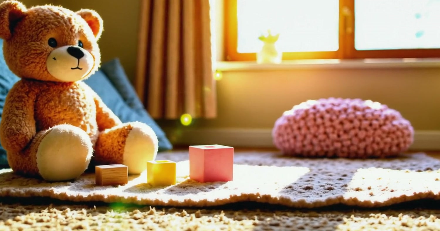 Warm, sunny playroom with toys